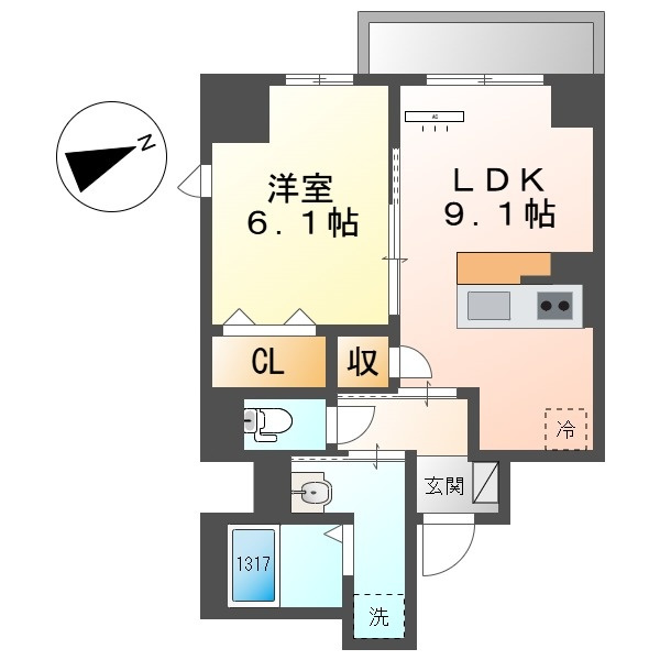 THE　BLOSSOM　新栄の間取り
