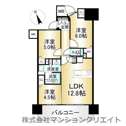 デュオヒルズ福井駅前の間取り|現況と間取図が異なる場合は現況を優先とします。