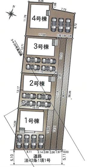 【間取り】 | 浜松市浜名区西美薗 新築一戸建て 4号棟 | 4号棟の区画図です