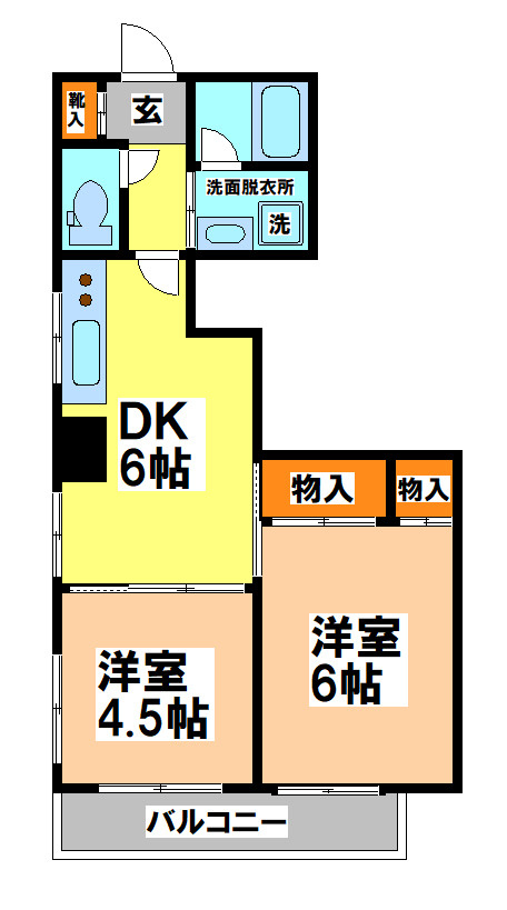 小金井市梶野町２丁目の賃貸マンションの間取り