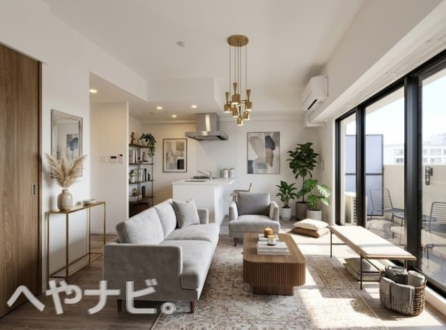 【居間・リビング】 | S-RESIDENCE桜本町awesome(オーサム) | ★リビング反転 ※AI家具配置イメージ
