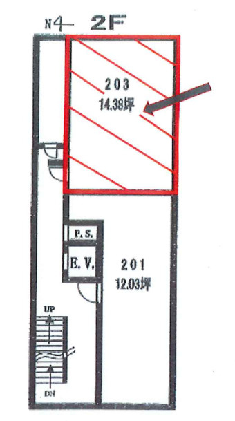 大阪市中央区道頓堀２丁目の店舗一部の間取り