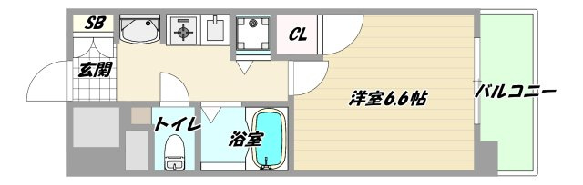 大阪市淀川区宮原５丁目の賃貸マンションの間取り