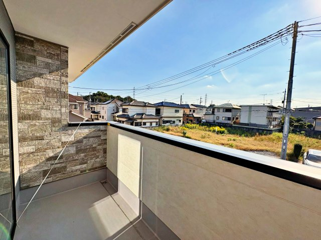 《仲介手数料半額》北本市中丸12期全3棟　1号棟のバルコニー