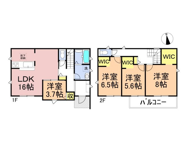 リーブルガーデン　関市吉本町　全3区画分譲の間取り|■1号棟　■ヤマダ不動産　株式会社リライフ　
■夢のマイホーム購入をフルサポートします！