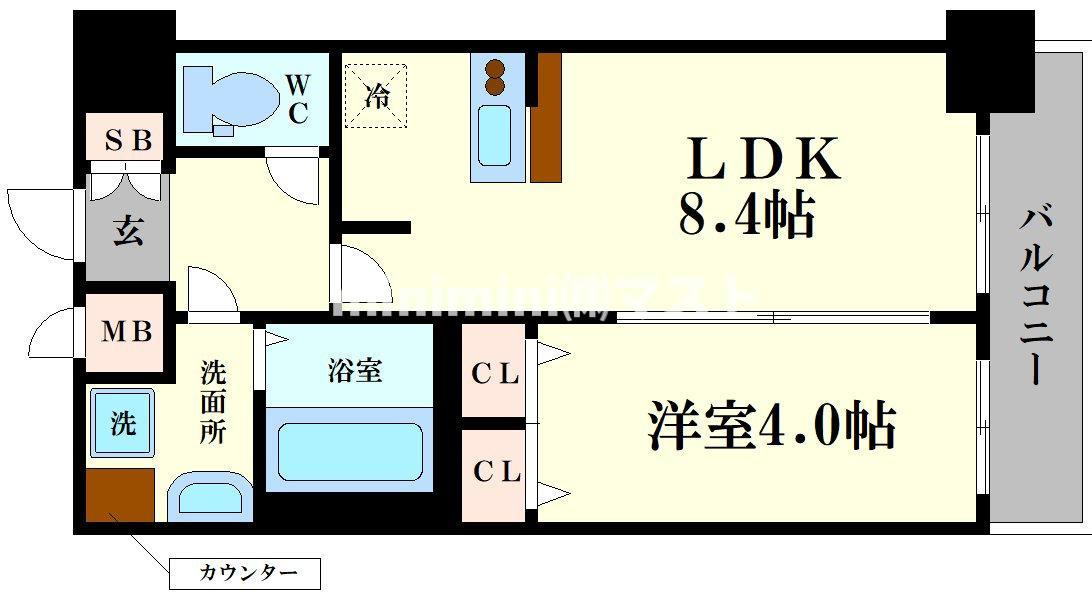 プレサンス南堀江ザセンスの間取り