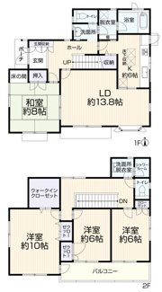 【間取り】 | 所沢市中富南4丁目 | 4LDK　土地面積:158.72ｍ2　建物面積:135.25ｍ2