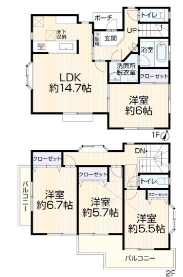 《仲介手数料半額》富士見市渡戸3丁目　中古一戸建住宅の間取り