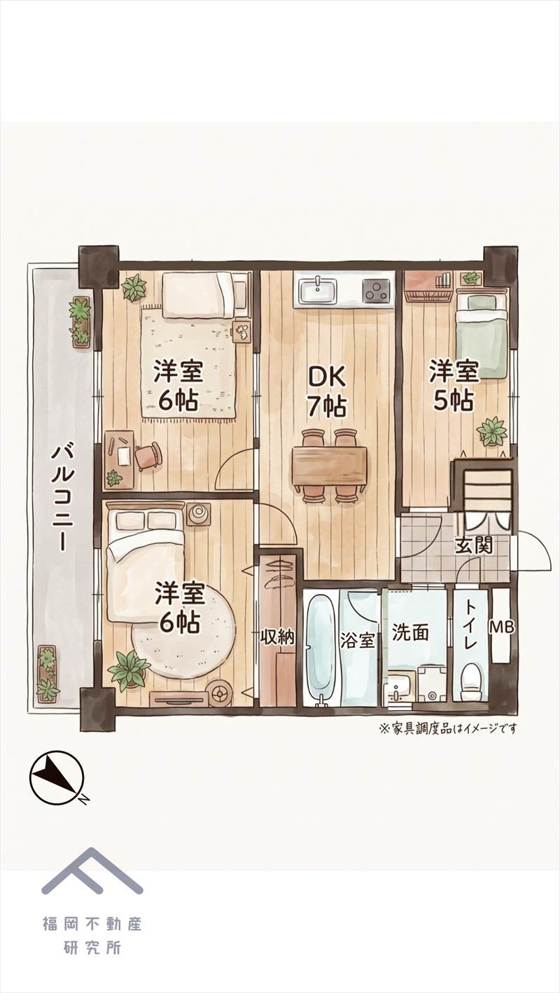 東峰マンション博多駅東の間取り