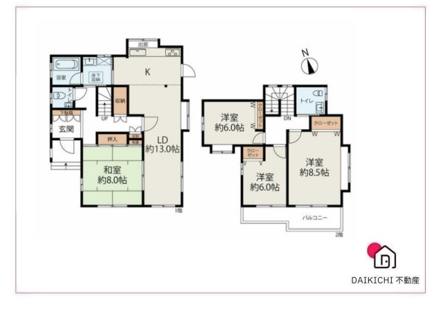 【間取り】 | 熊谷市妻沼東　中古戸建