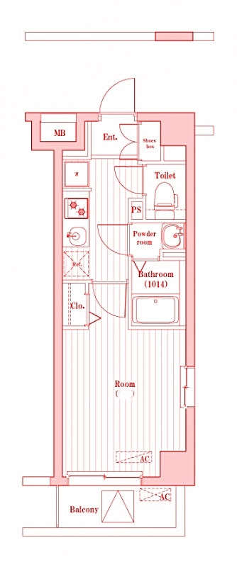 藤沢市川名１丁目の賃貸マンションの間取り|洗面台とトイレが別の空間になります♪