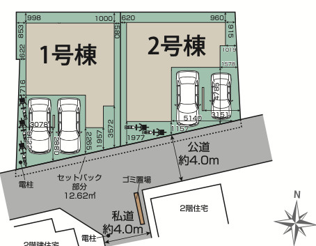 【仲介手数料無料】所沢市上新井全２棟２号棟　所沢市の不動産なら西武ハウジングの区画図