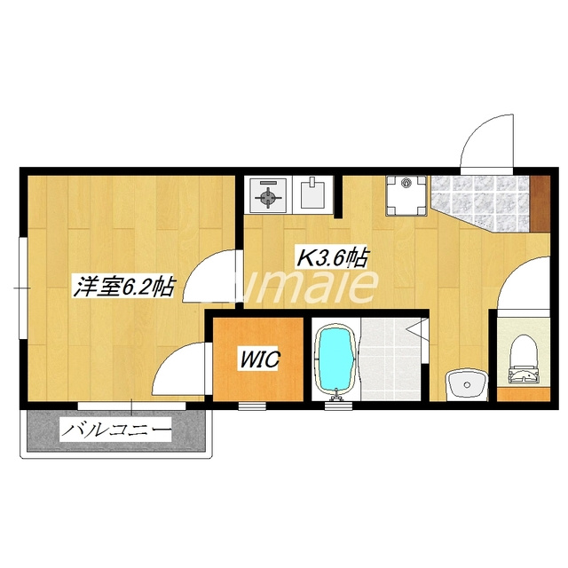 ＣＡＳＡ　ＤＣの間取り|2面採光の角部屋です♪
