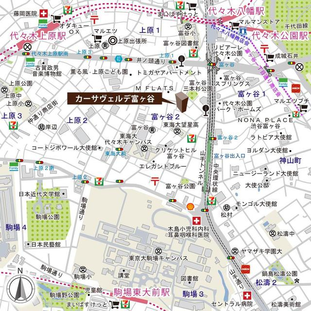 カーサヴェルデ富ヶ谷の地図