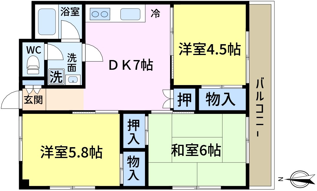 みのりハイツ2号棟の間取り