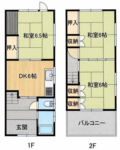 【間取り】 | 荒川２丁目貸家