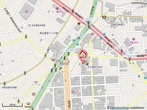 ラグジュアリーアパートメント三ノ輪の地図