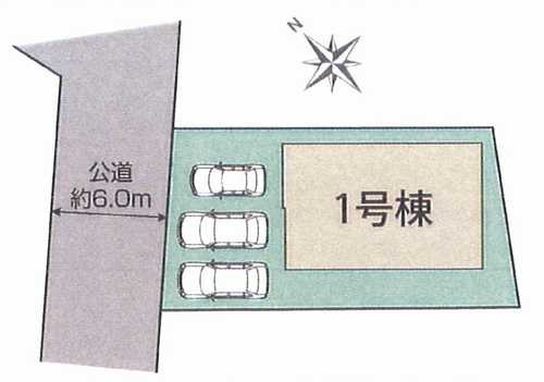 藤沢市柄沢　新築戸建全1棟　1号棟の区画図