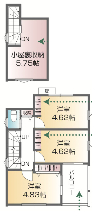 【仲介手数料無料】所沢市北中３丁目全１棟　所沢市の不動産なら西武ハウジングの間取り