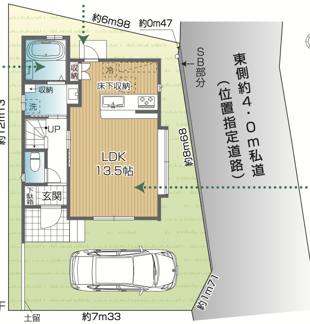 【仲介手数料無料】所沢市北中３丁目全１棟　所沢市の不動産なら西武ハウジングの区画図