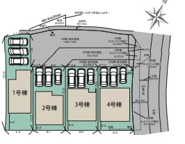 近江八幡市鷹飼町　第2期　新築一戸建ての区画図|全4区画