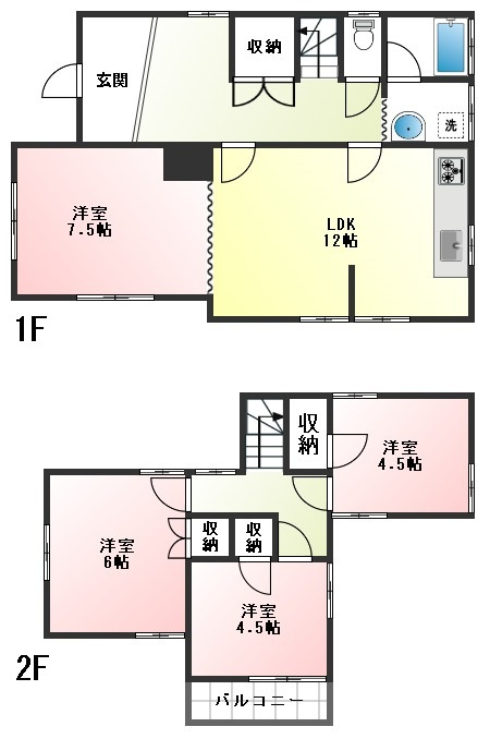 ６７５２７　養老郡養老町船附中古戸建ての間取り