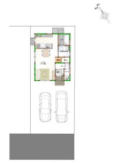 「子育て＆買い物に恵まれた好立地」高知市百石町　新築建売12の区画図|陽当たりや隣地との位置関係がひと目でわかる敷地配置図。周辺環境とのバランスも考慮された設計です。