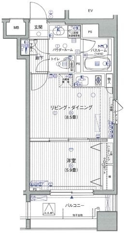 ラグジュアリーアパートメント三ノ輪の間取り|間取りです。