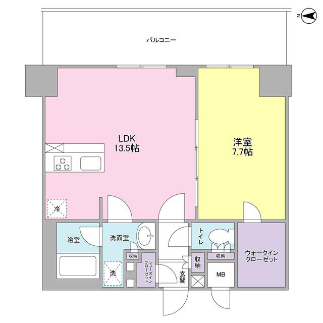 横浜市神奈川区沢渡の賃貸マンションの間取り