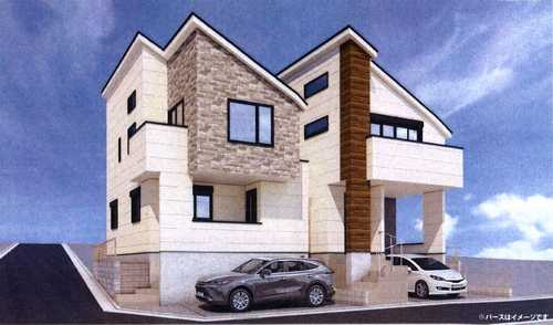 藤沢市善行3期　新築戸建全2棟　2号棟の外観パース