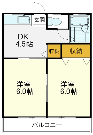 【間取り】 | コーポラス田園 | コーポラス田園　205号室間取図