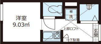 新宿区北新宿３丁目のアパートの間取り