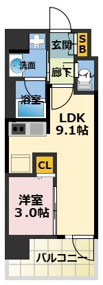 ソルテラスUMEDA　NORTHの間取り
