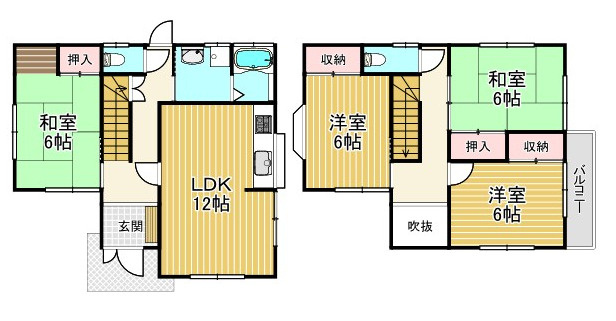 西条市喜多川531-6　中古住宅の間取り