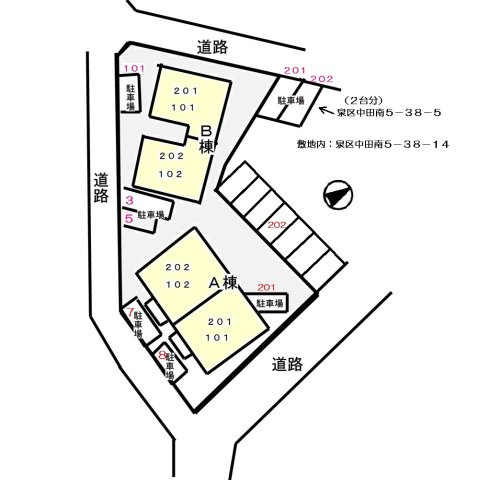 カサグラシアＡの区画図