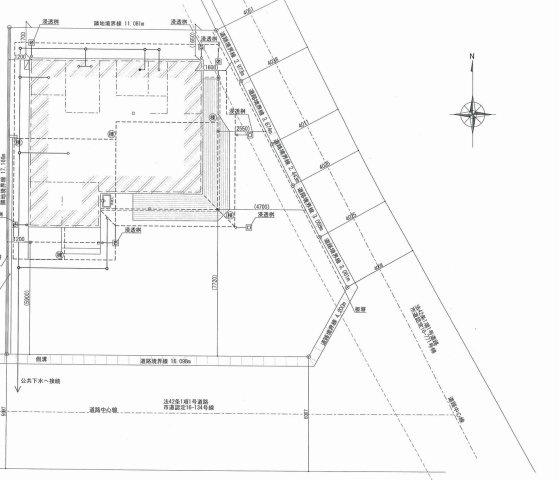新前橋町中古住宅の区画図|■東南角地の77.74坪！