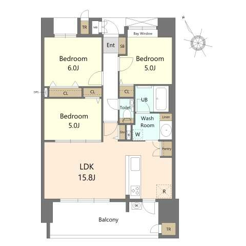 S-RESIDENCE愛宕SOUTHの間取り