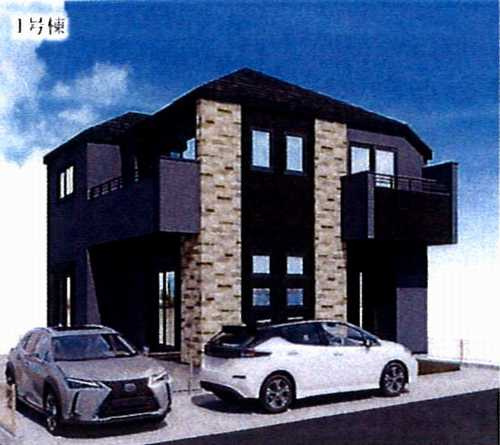 藤沢市長後5期　新築戸建全2棟　1号棟の外観パース