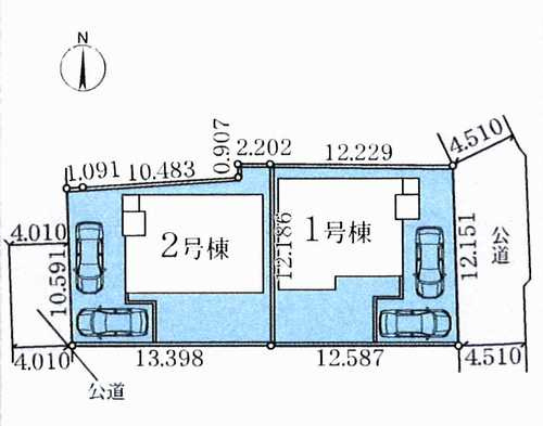藤沢市長後5期　新築戸建全2棟　1号棟の区画図