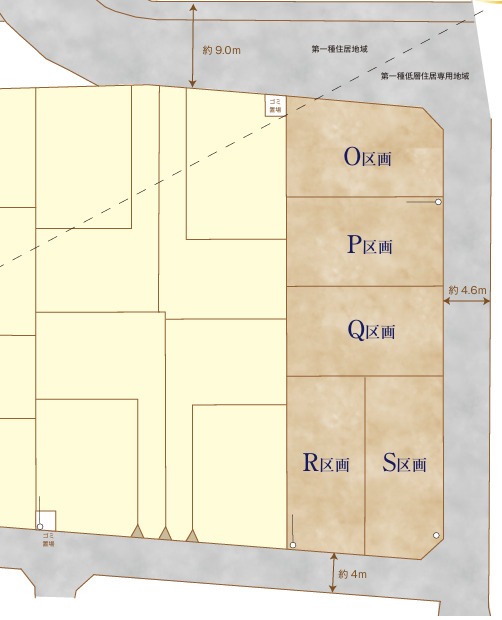 野田市山崎1123番　売地　R区画　40坪の区画図