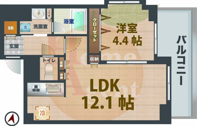 【間取り】 | フェニックス代田橋 | 1LDKのお部屋です。