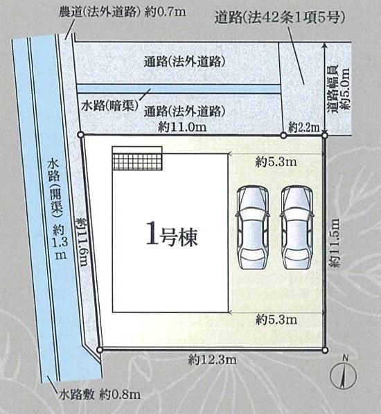 クレイドルガーデン高松市牟礼町牟礼第１　１号棟の区画図|車中心生活を支える駐車場スペースは２台以上で、家族それぞれの行動範囲がグッと広がります。