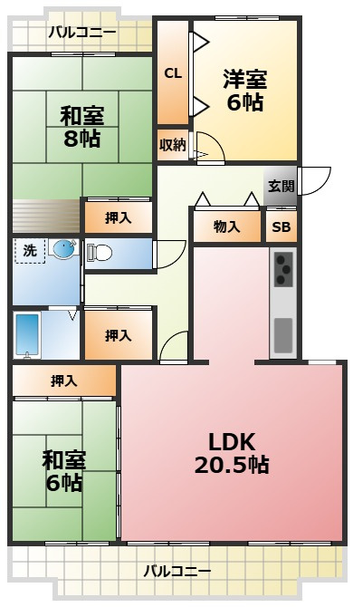 花園マンションの間取り