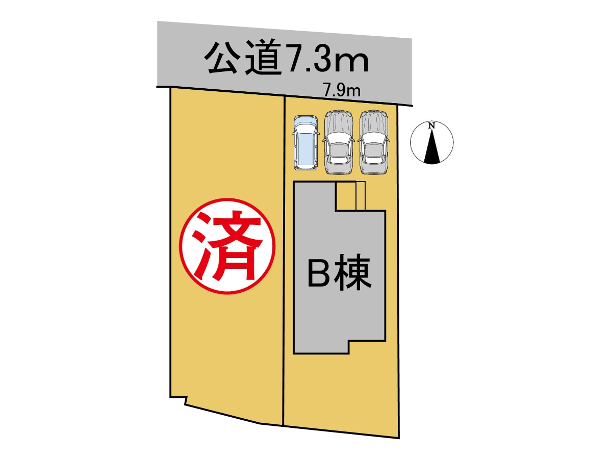 ダイマルタウン　岐阜市芋島第3　全2区画分譲の区画図|■区画図
■YAMADA電機の　ヤマダ不動産　株式会社リライフ　
いつでもお問合わせ下さい。