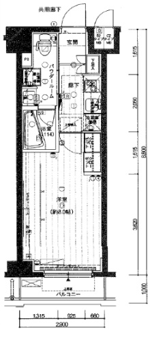 メインステージ錦糸町Ⅵエグザの間取り