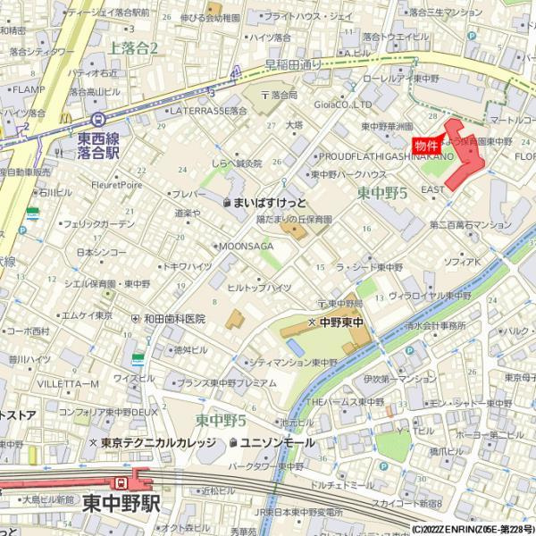 Ｂｒｉｌｌｉａ東中野Ｐａｒｋｓｉｄｅ　Ｈｉｌｌｓの地図