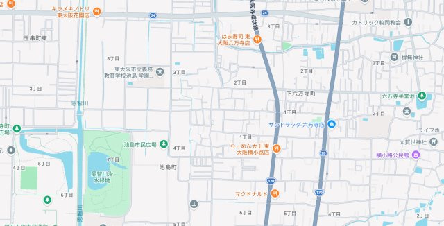 東大阪市池島町　新築一戸建ての地図