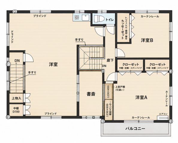 吉成南町　事務所併用住宅（リフォーム済み）の間取り