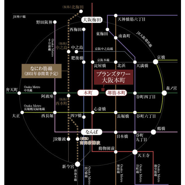 ブランズタワー大阪本町の間取り