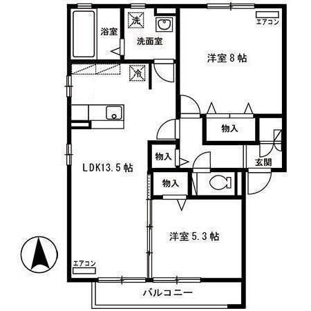 グレースフィールド　Ｃの間取り
